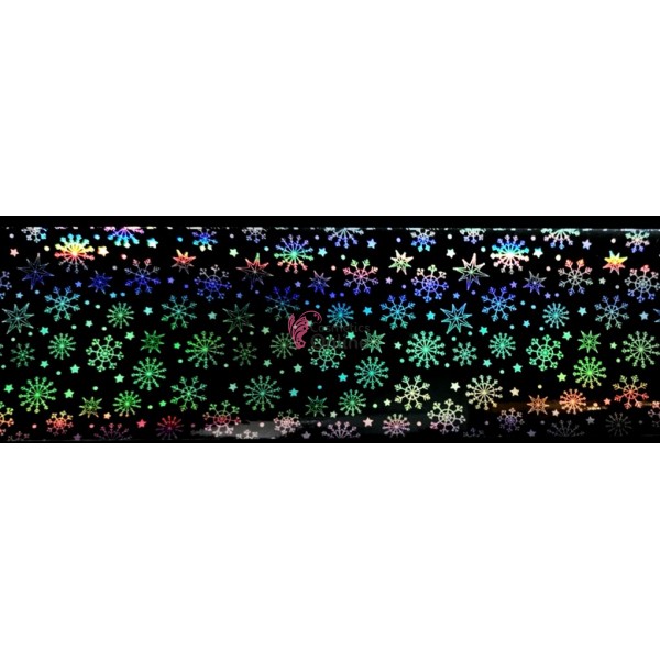 Folii de transfer cu modele de Craciun Transparente Holografice F167